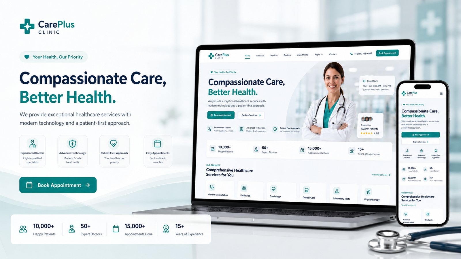 Healthcare Clinic Website large banner